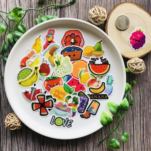 Cartoon Fresh Snacks Colored Fruit Mini Hand Decorative Post Lovely Children Phone Stationery Stickers