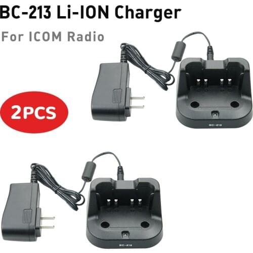 2Pcs BC-213 Rapid Battery Desktop Charger for ICOM IC-F1000D IC-F2000D Radio