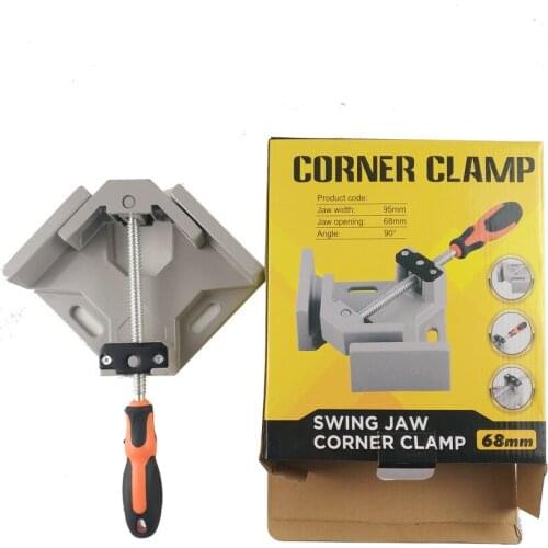 Single handle 90 degree aluminum alloy right-angle clamp, flat-nose pliers for glass right-angle tool