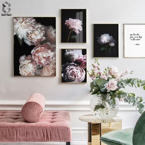Christmas Decor for Home, Rose Flowers Posters Canvas Painting Wall Art Print Elegant Wall Pictures For Living Room Decoration