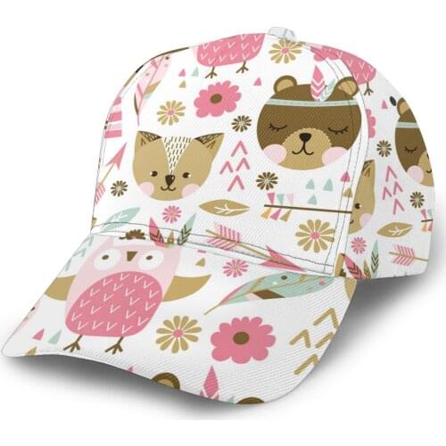 Pink Animals Pattern Outdoor Sport Caps Baseball Hat Men Women Visor Cap Baseball Cap Street Hip Hop Caps