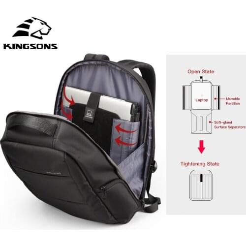 Kingsons Business Bag Unisex Waterproof USB Charge Backpack Teenager Anti-theft Travel Bag Boy Large Capacity Laptop back pack