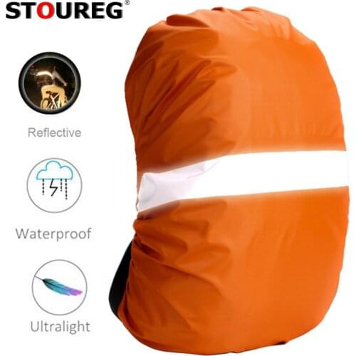 STOUREG Reflective Rain Cover Backpack, Multi Size Waterproof Bag Cover,Outdoor Camping Hiking Climbing Dustproof Case Backpack