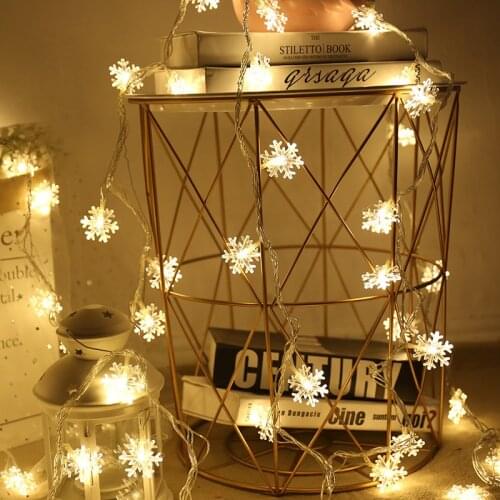 1.5M/3M Snowflake LED String Lights Fairy Lights Festoon Led Light Battery-operated Garland New Year 2022 Christmas Decorations