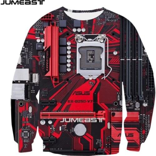 Jumeast Brand Men/Women 3D Printed Sweatshirt Electronic chip Hip Hop Long Sleeve Fashion T Shirt Sport Pullover Tops Tees