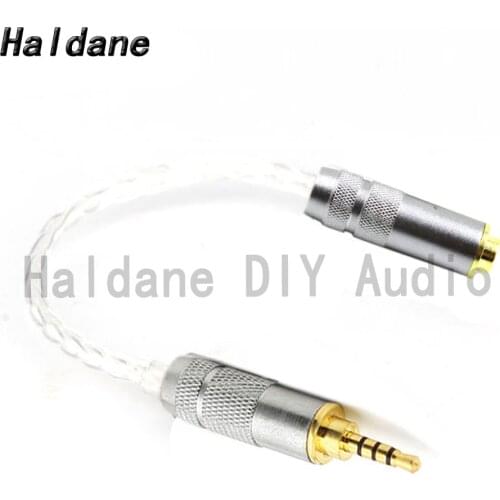 Haldane HIFI DIY 2.5mm TRRS Balanced Male to 4.4mm Balanced Female Silver Plated Audio Adapter Cable 2.5 to 4.4 Connector Cord