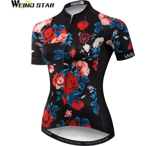 Weimostar Cycling Jersey women Summer Pro team Bike Clothing Short Sleeve MTB Bicycle Jersey Shirt Cycle Wear Maillot Ciclismo