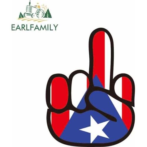 Earlfamily 13cm x 9.1cm For Puerto Rico Flag Jdm Shocker Hand Car Truck Decal Bumper Window Vinyl Material Vinyl Car Sticker