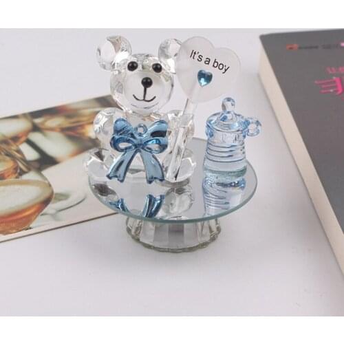10pcs K5 Crystal Bear Nipple Baptism Baby Shower Souvenirs Party Christening Giveaway Gift Wedding Favors and Gifts For Guest