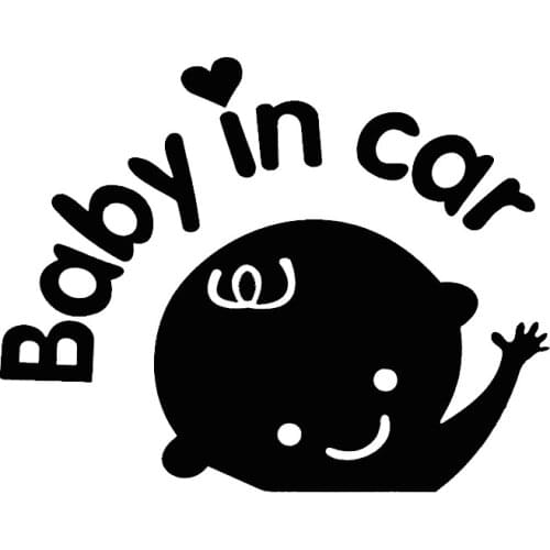 17cm*15cm Baby In Car Waving Baby On Board Funny Decal Reflective Laser Car Sticker Decal Vinyl 3D on Car Styling
