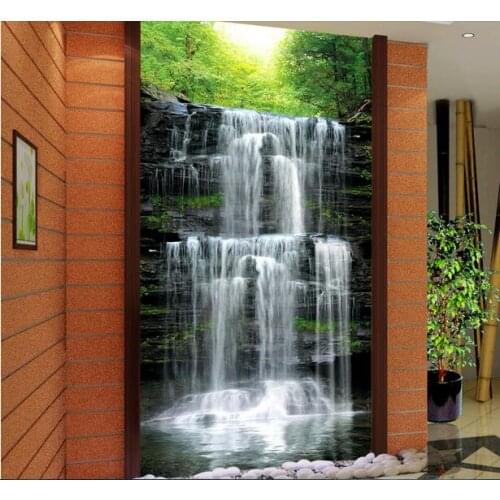 Custom photo 3d wallpaper Non-woven mural picture wall sticker 3 d Water out beautiful waterfall painting Living room decoration