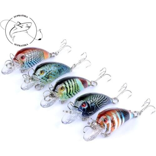5Pcs/Lot 4.5cm 4.2g Crankbait Artificial Fishing Bait Sinking Bass Hooks Wobblers Fishing Lures Pesca Tackle Hard Bait For Sea