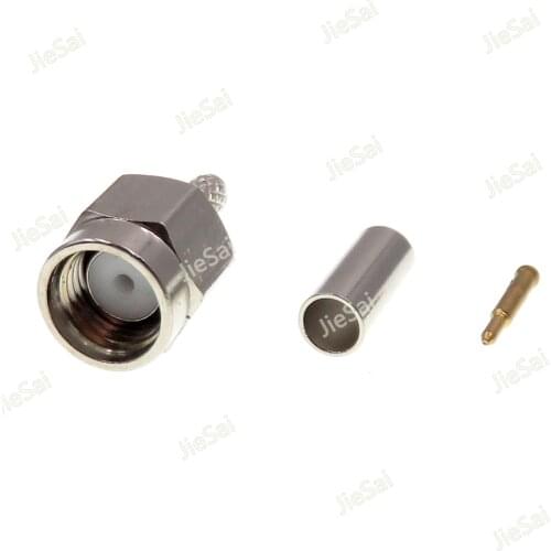 5pcs Nickel Plating SMA RF Connector Male Plug SMA-J1.5 Crimp RG174 RG316 Cable