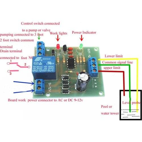 AC/DC 9-12V Liquid Level Controller Sensor Module Water Level Detection Sensor