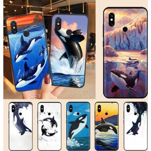 Watercolor Killer Whale Orca animal Phone Case For Xiaomi Redmi note 7 8 9 t max3 s 10 pro lite Luxury brand shell funda coque