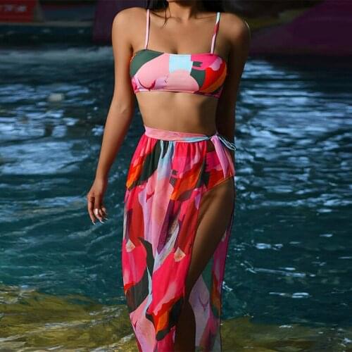 High Waist Bikini 2021 Womens Swimsuit Sexy Swimwear Female Cover Up 3 Piece Bikinis Set Beach Swimming for Bathing Suit Women