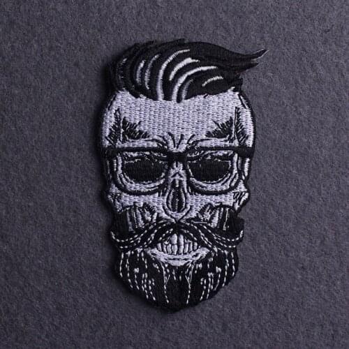Diy Skull Patch Embroidered Patches Applique King/Gorilla Sewing Punk Badge Iron On Patch Embroidery On Clothes Stripe Patches