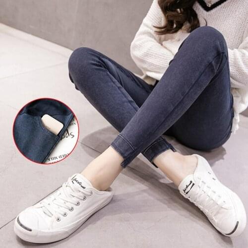 Maternity Stretch Jeans For Pregnant Women Pencil Pants Skinny Trousers Pregnancy Jeans Abdominal Maternity Mother Clothes