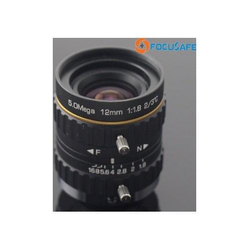 Focuafe 12mm Non distortion 5Megapixel C Mount Machine Vision Lens