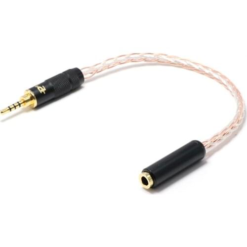 Hi-end 6N copper sliver plated headphone upgrade cable, 3.5mm TRRS Balanced Male to 3.5mm Stereo Female Earphone Cable