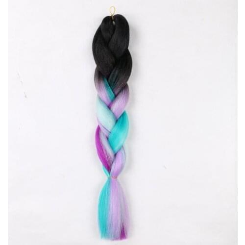 Kanekalon Jumbo Synthetic Braiding Hair Ombre Braid Hair Extensions Rainbow Pink Blonde Purple Crochet Braid