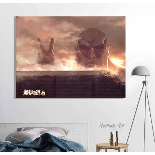 Colossal Titan Anime Attack on Titan Manga Canvas Painting Wall Art Poster Print Picture Living Room Decoration Home Decor