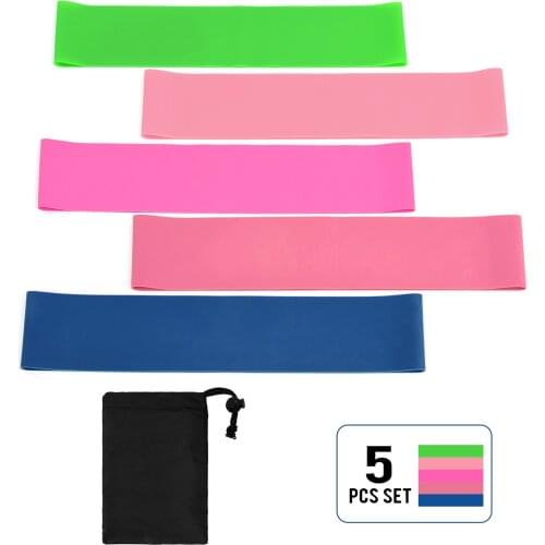 5 PCS Sports Exercise Resistance Bands Set Elastic Fitness Band for Yoga Home Gym Training Yoga Accessories Hammock