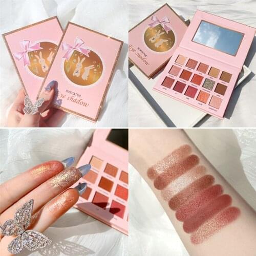 15 Color Eye Makeup Cosmetics Cute Fairy Bunny Matte Glitter Eyeshadow Palette Shine Pink Pearly Sequin Shadows Pigment TSLM2