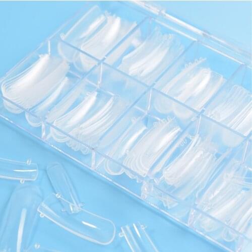 100pcs Reusable Nail Art Quick Poly Building Gel Mold Form Extension UV Builder Gel Fake Tips Manicure Mold Nail False Tips Tool