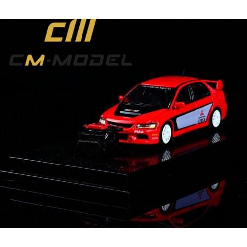 CM Models 1/64 Model Cars Mitsu Lancer EVO IX Red Silver JDM Diecast Supercar Racing Car Gift for Boys Girls Display Case