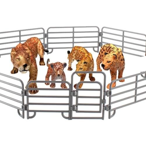 Simulation Animal Mini Zoo Cheetah Model Figure Doll Boys Girls Toys Scenario Car Ornaments Kids Puzzle Birthday Gift Leopards