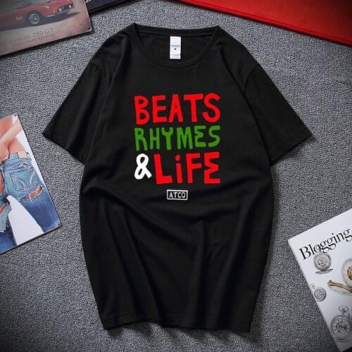 Summer Streetwear Beats Rhymes Life T Shirt ATCQ A Tribe Called Quest Hip Hop Men t shirts Cotton O NECK short sleeved t-shirt