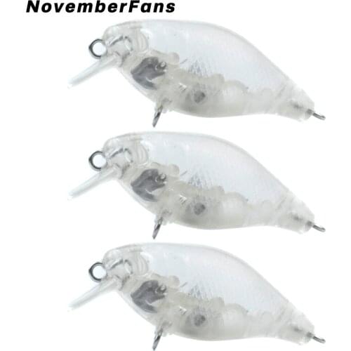 NovemberFans 10pcs/lot Blank Lures 4.5cm 3.4g Minnow Wobblers Floating Hard Baits Unpainted Fishing Crankbait