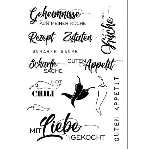 German words Transparent Clear Silicone Stamp/Seal for DIY scrapbooking/photo album Decorative clear stamp sheets A725