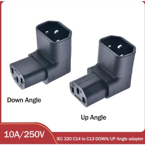 IEC Connectors IEC 320 C14 to C13 Up angle Power adapter Conversion plug IEC320 C13 to C14 AC Plug Converter 3Pin Female to Male