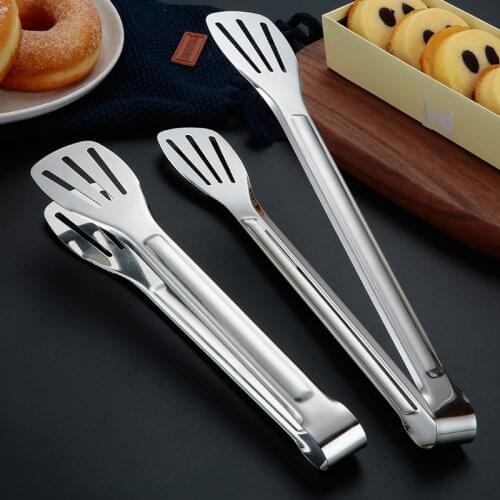 Stainless Steel Food Tongs Kitchen Tongs Utensil Cooking Tong Clip Clamp Accessories Salad Serving BBQ Tools