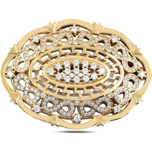 Silverlina Silver Zircon Stone Authentic Brooch