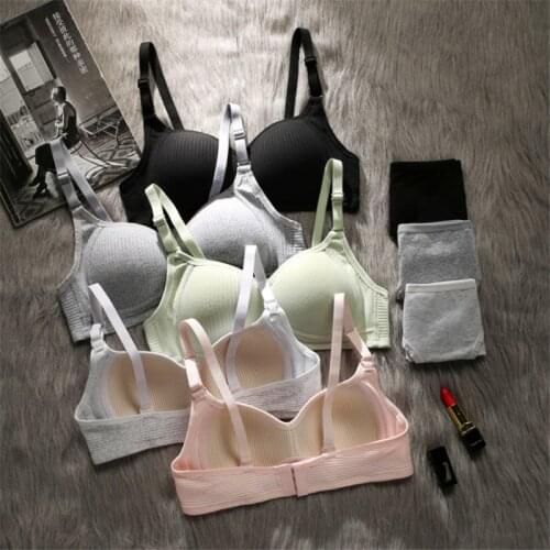 Sexy Cotton Bra Set Wireless Bralette Seamless Cozy Lenceria Underwear Set One-Piece Lingerie Briefs Suit нижнее белье женское