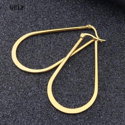 Uelf Exaggerated 5cm Super Big Hoop Earrings Smooth Large Circle Earrings for Women Statement Jewelry Boucles d'oreilles