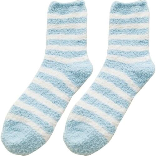 1 Pairs Cozy Fuzzy Slipper Socks Women Plush Soft Warm Fluffy Coral Velvet Thicken Crew Socks For Winter Chindren/Teens Costume