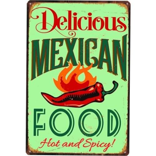 Delicious Mexican Food Vintage Tin Sign Metal Plate Wall Pub Home Art Decor Iron Poster Cuadros DU1603