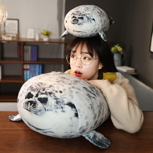 High Qulity 3D Print Seal Plush Toy Giant Seal Stuffed Pillow Sea Animals World PLush toy sea lion Cushion Hug message pillow