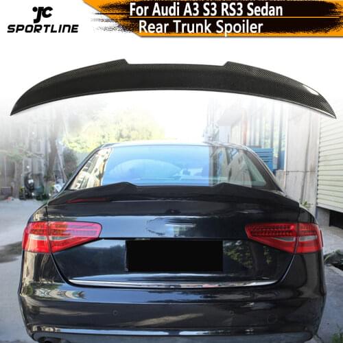 Carbon Fiber Rear Trunk Spoiler for Audi A3 S3 RS3 4 Door Sedan 2014 - 2019 Rear Wing Spoiler Boot Lid