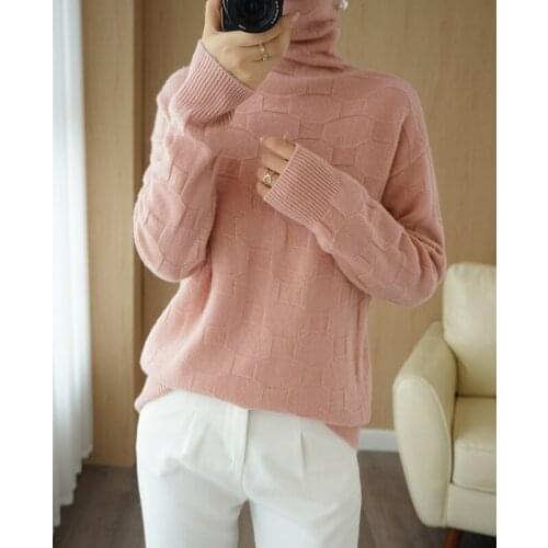 Adishree 2020 woman winter 100% Cashmere sweaters autumn knitted Pullovers High Quality Warm Female thickening Turtleneck