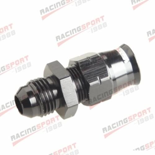 -6AN AN6 Straight Male To 3/8" 0.375'' Hard Line Tube Adapter Black