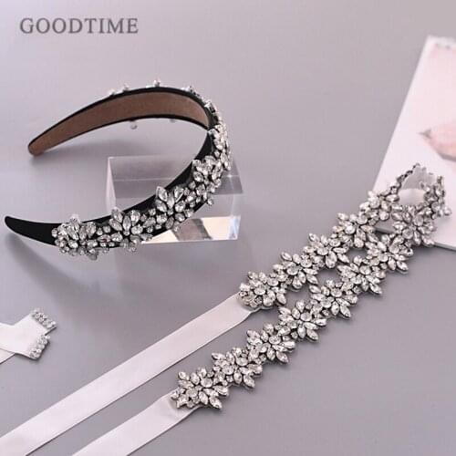 Noble Wedding Belt For Bridal Rhinestone Crystal Belts Sashes With Opals Headband Accessories For Women Party Evening Dress