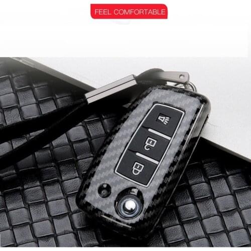Carbon Alloy Key case For Nissan Duke Micra Qashqai Juke X-Trail Nismo Murano Altima Geniss Tiida Livina Folding Keychain Bag