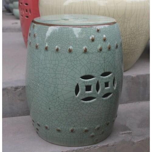 Crack Porcelain Jindezhen bathroom dressing ceramic garden stool Chinese ceramic drum stool chinese stool