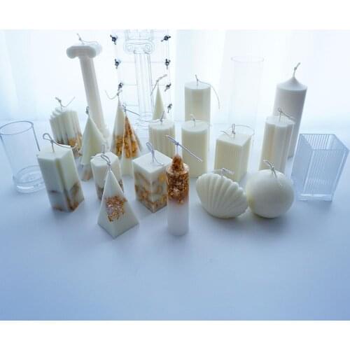 Candle Molds Plum Blossom Mold Clear Plastic Candle Making Tool Column Mold Candles Making Tool Silicone Soap Candle Resin Molds