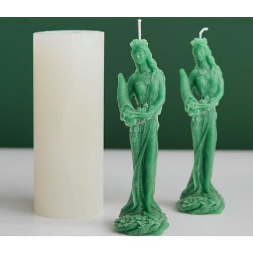 Greek Wealth Goddess Shaped Candle Making Mould Soap Mold For Handcraft Ornaments Home Candle Making DIY Crafts Candle Mould